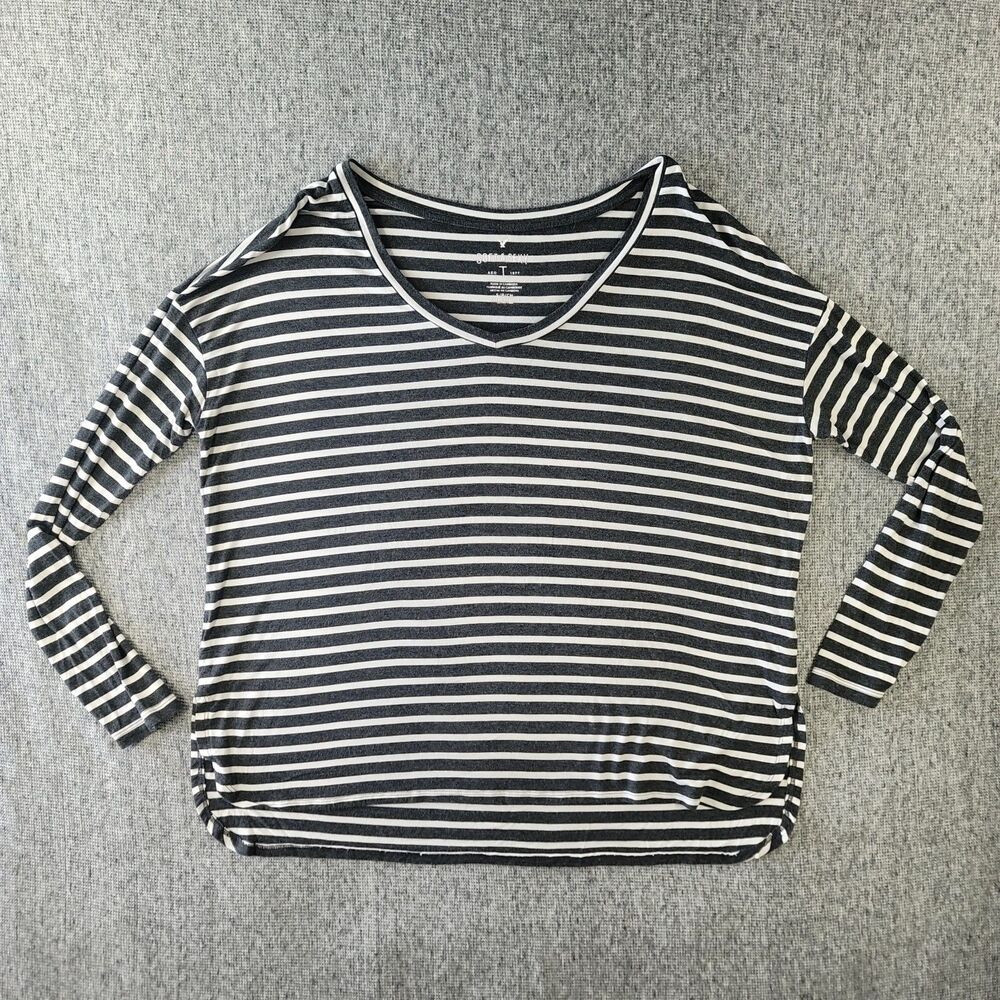American Eagle Soft & Sexy Womens Small Striped V-Neck High Low Long Sleeve Top